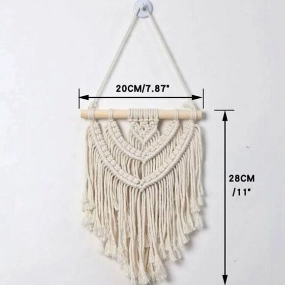 Macramé Home Decor Small Tapestry Bohemian Hippie Cottage Core - Picture 8 of 12
